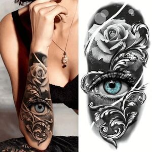 Eye Rose Temporary Waterproof Tattoo Body Art